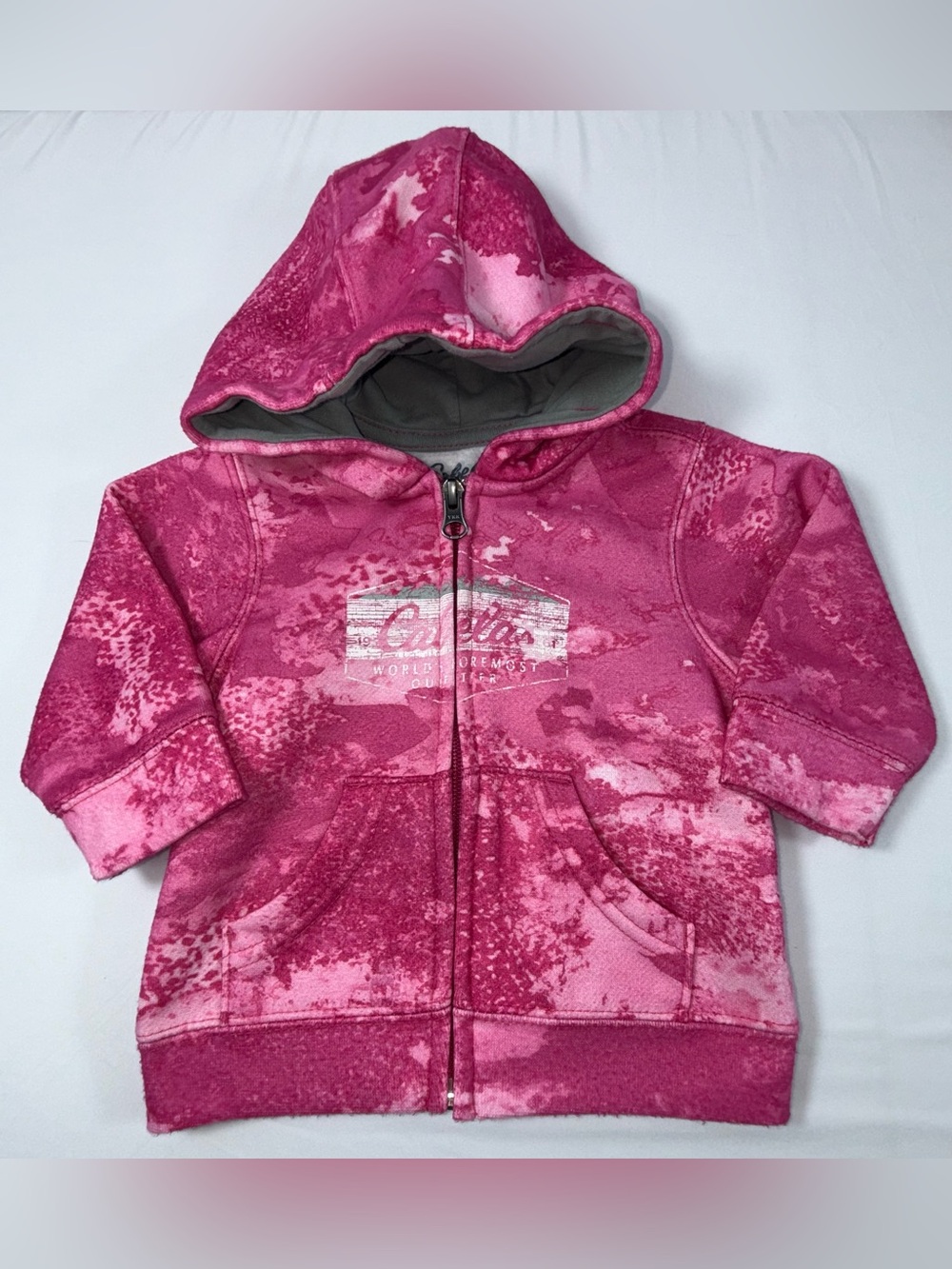 Cabela’s 3/6M Baby Girl’s Pink Camo Long Sleeve Zip Hoodie